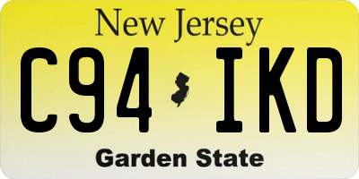 NJ license plate C94IKD