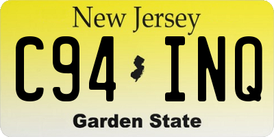 NJ license plate C94INQ
