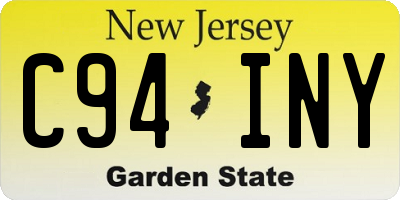 NJ license plate C94INY