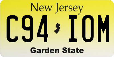 NJ license plate C94IOM
