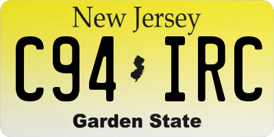 NJ license plate C94IRC