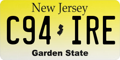 NJ license plate C94IRE