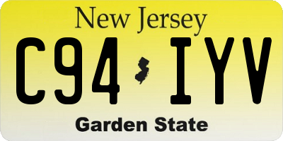 NJ license plate C94IYV