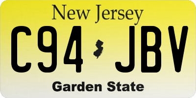 NJ license plate C94JBV