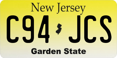 NJ license plate C94JCS