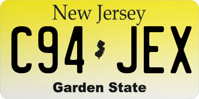 NJ license plate C94JEX