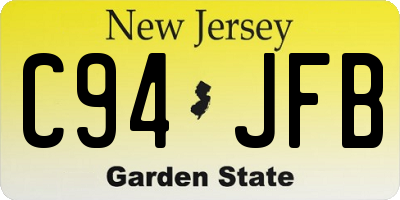 NJ license plate C94JFB