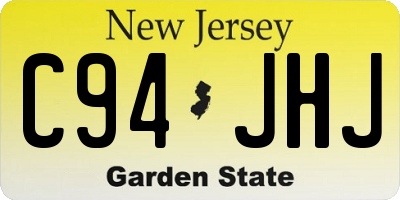 NJ license plate C94JHJ