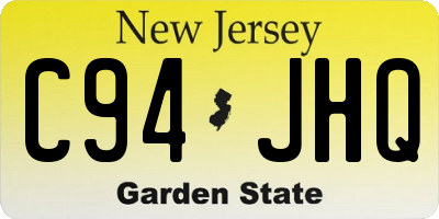 NJ license plate C94JHQ