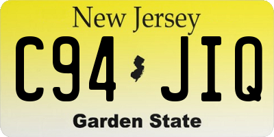 NJ license plate C94JIQ