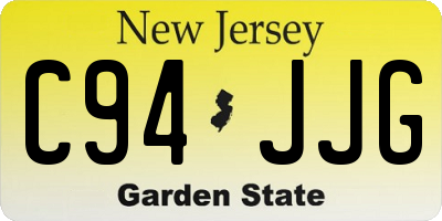 NJ license plate C94JJG