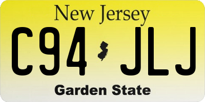 NJ license plate C94JLJ