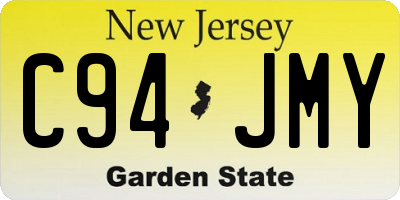NJ license plate C94JMY