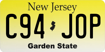 NJ license plate C94JOP