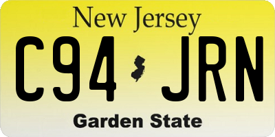NJ license plate C94JRN