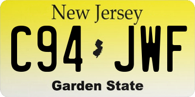 NJ license plate C94JWF