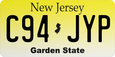 NJ license plate C94JYP