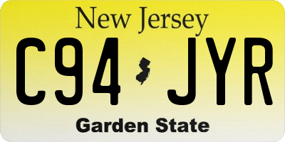 NJ license plate C94JYR