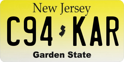 NJ license plate C94KAR
