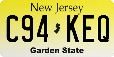 NJ license plate C94KEQ