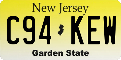NJ license plate C94KEW
