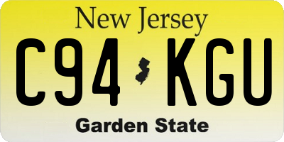 NJ license plate C94KGU