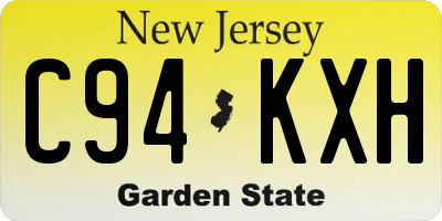 NJ license plate C94KXH