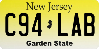 NJ license plate C94LAB