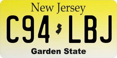 NJ license plate C94LBJ