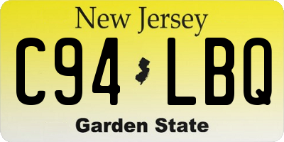 NJ license plate C94LBQ
