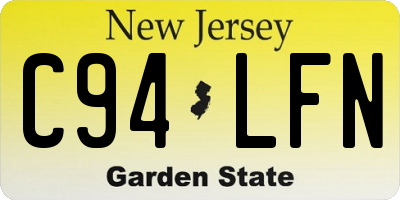NJ license plate C94LFN