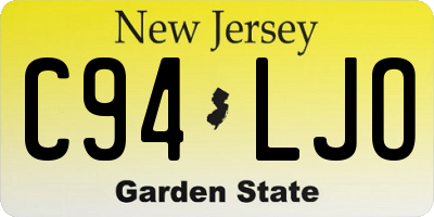 NJ license plate C94LJO