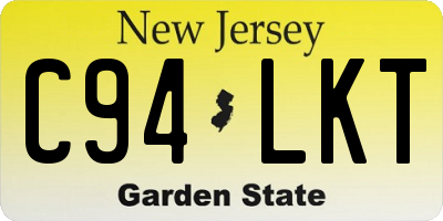 NJ license plate C94LKT