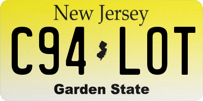 NJ license plate C94LOT