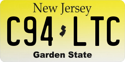 NJ license plate C94LTC