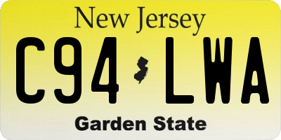 NJ license plate C94LWA