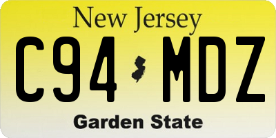 NJ license plate C94MDZ