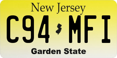 NJ license plate C94MFI
