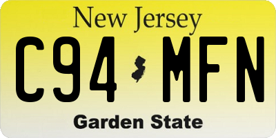 NJ license plate C94MFN
