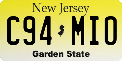NJ license plate C94MIO