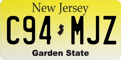 NJ license plate C94MJZ