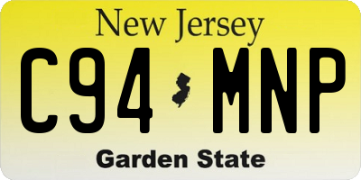 NJ license plate C94MNP