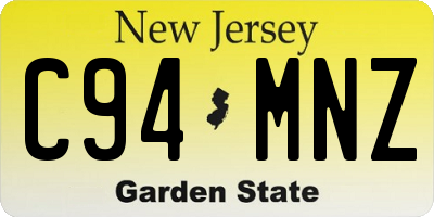 NJ license plate C94MNZ