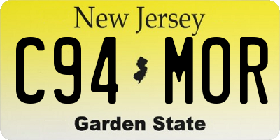 NJ license plate C94MOR