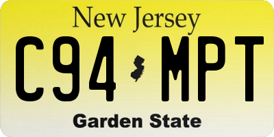 NJ license plate C94MPT