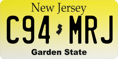 NJ license plate C94MRJ
