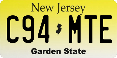 NJ license plate C94MTE