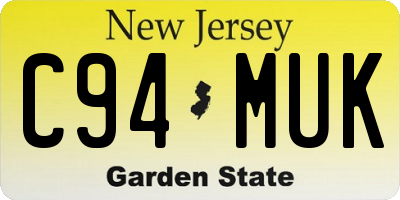 NJ license plate C94MUK