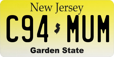 NJ license plate C94MUM