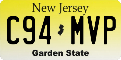 NJ license plate C94MVP